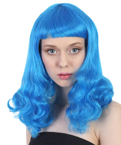 Blue Angel Womens Wig | Long Curly Fashion Cosplay Halloween Wig