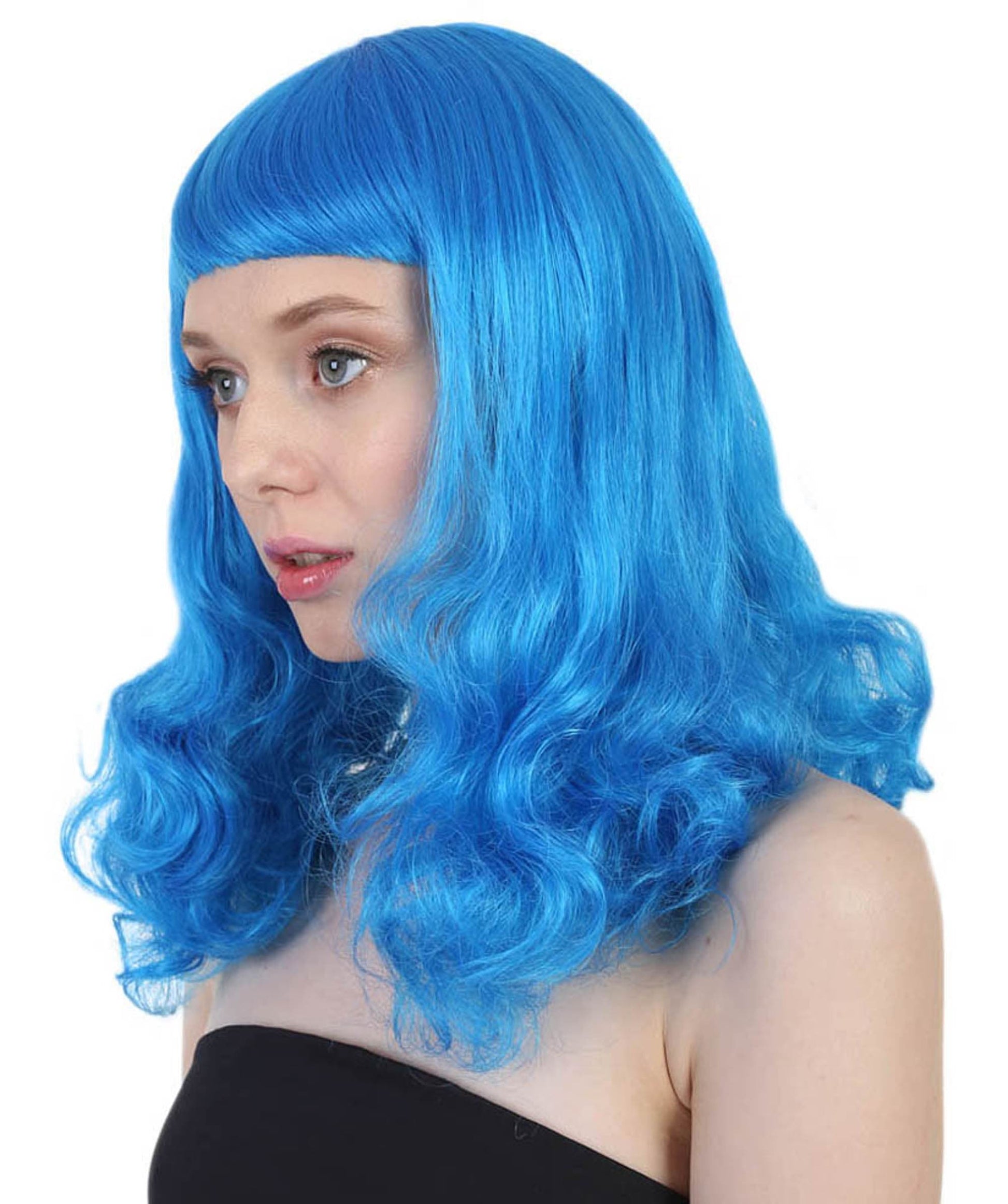 Blue Angel Womens Wig | Long Curly Fashion Cosplay Halloween Wig