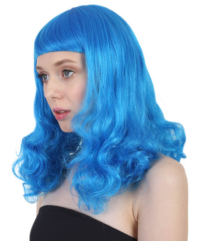 Blue Angel Womens Wig | Long Curly Fashion Cosplay Halloween Wig