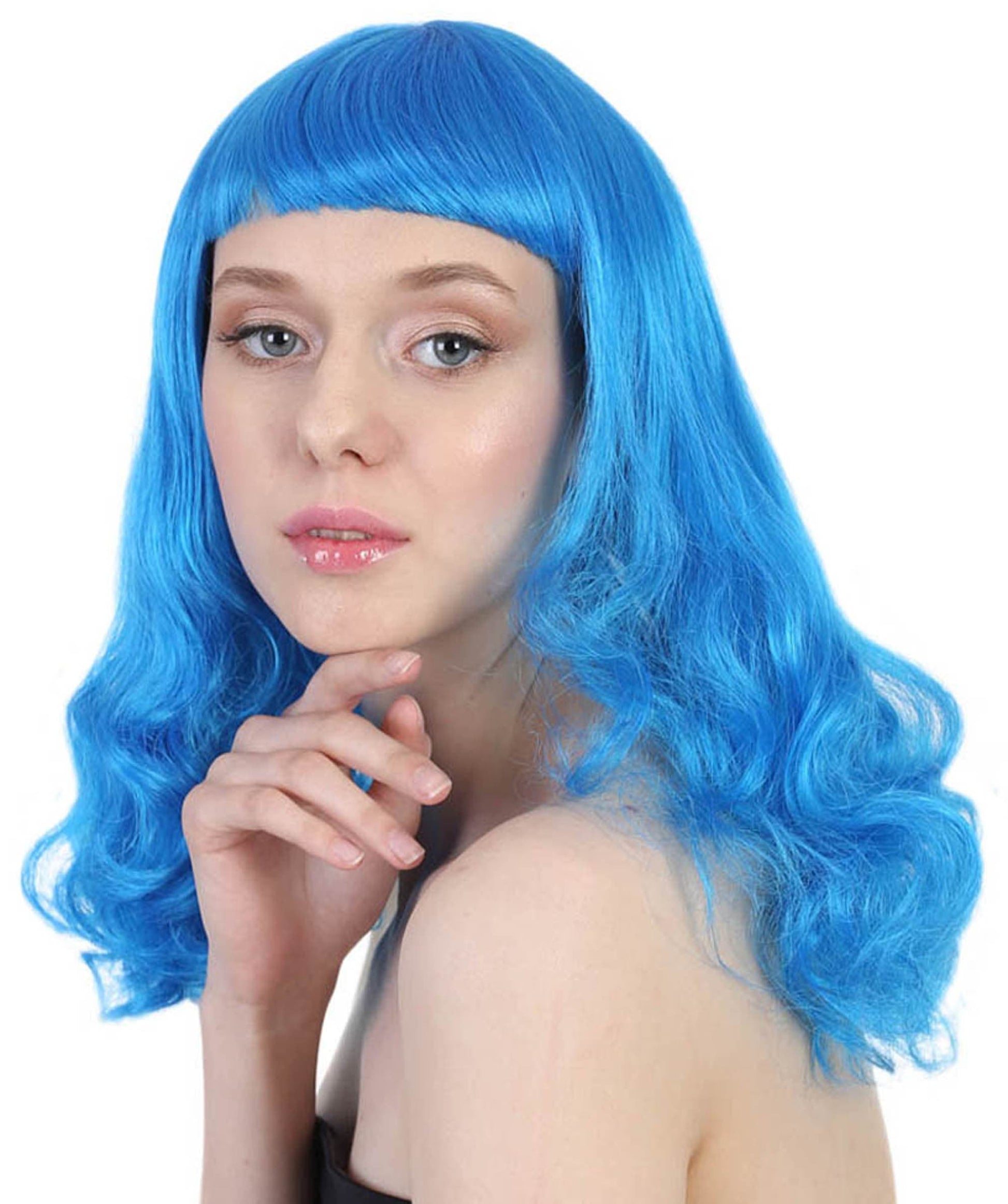 Blue Angel Womens Wig | Long Curly Fashion Cosplay Halloween Wig