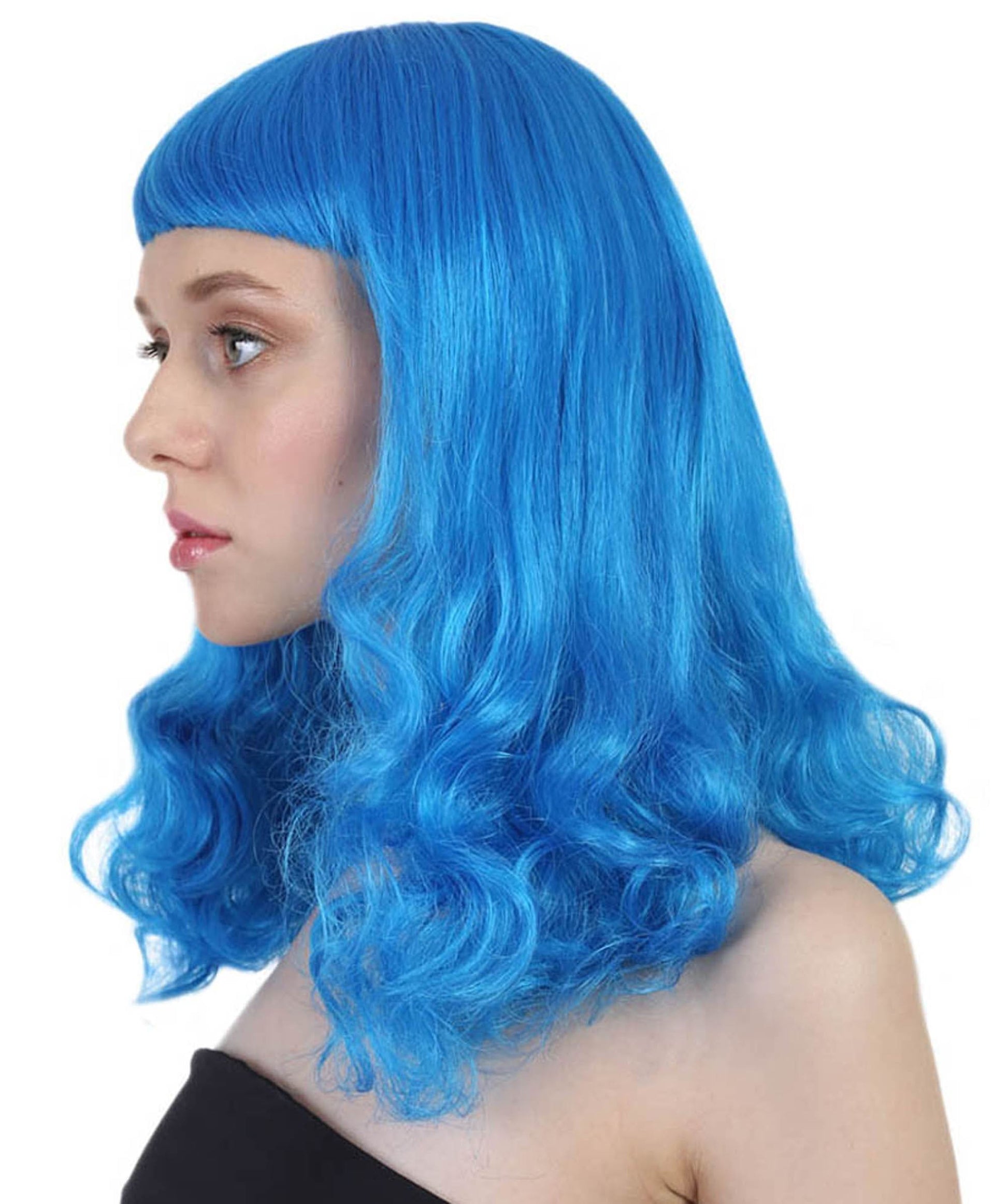 Blue Angel Womens Wig | Long Curly Fashion Cosplay Halloween Wig