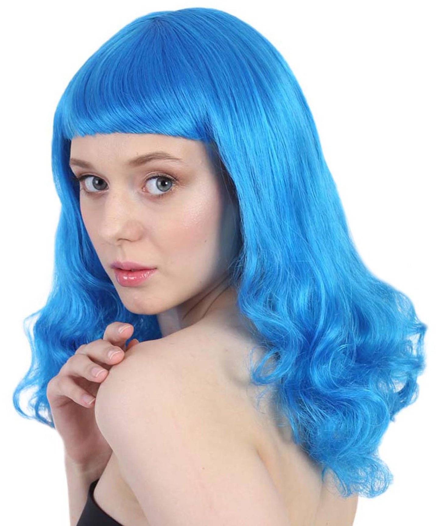 Blue Angel Womens Wig | Long Curly Fashion Cosplay Halloween Wig