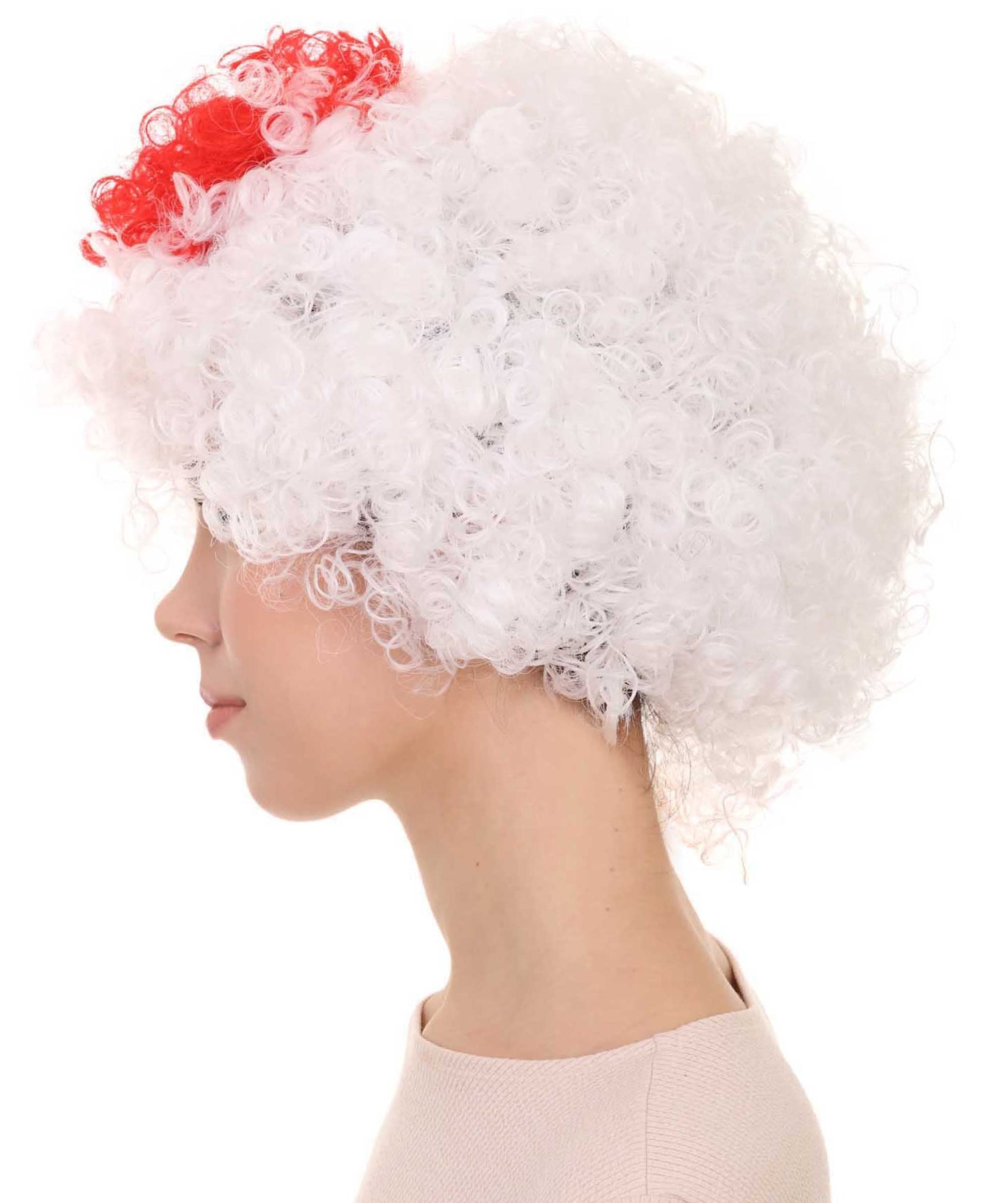 Japan Flag Afro Red and White Wig