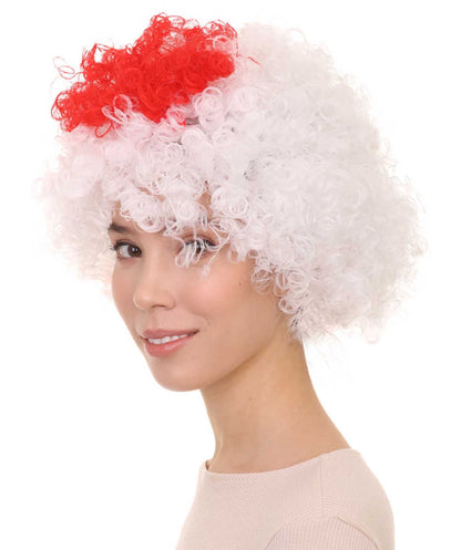Japan Flag Afro Red and White Wig