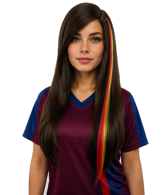 German Flag red, black and yellow Clip-in Hair Extension