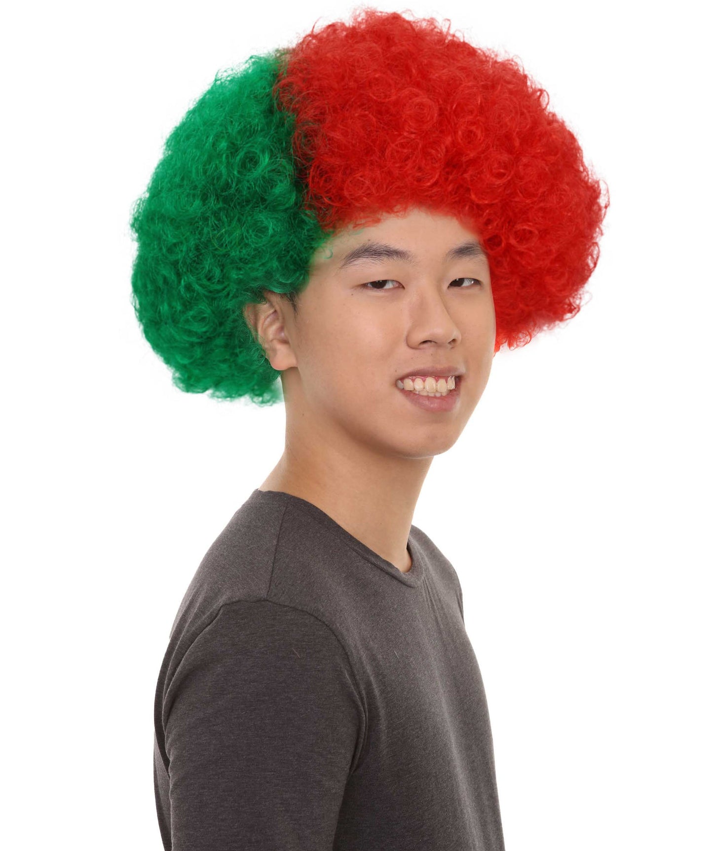 Portugal Sport Afro Fun Wig | Red Green Cosplay Halloween Wig