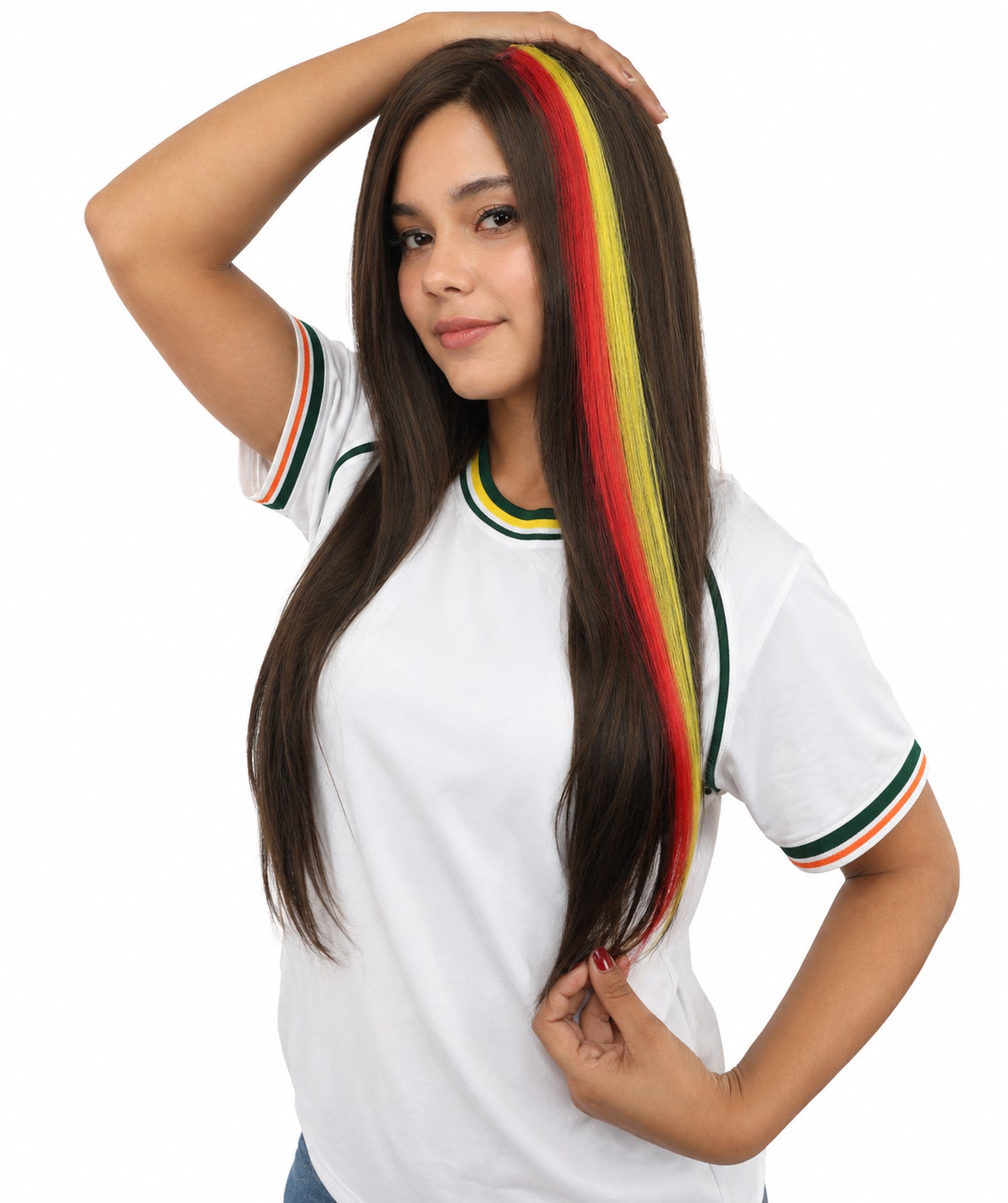 Spanish red and yellow Clip-in Hair Extension