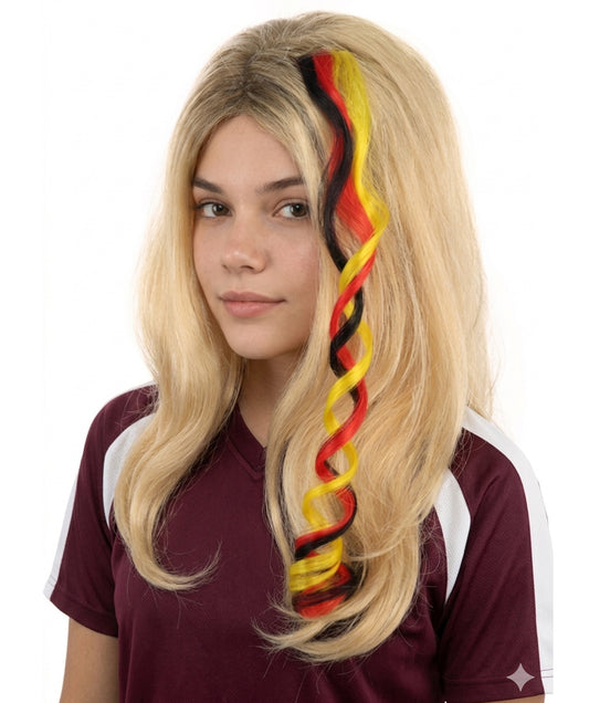Adult Women's National Flag Hair Streak | Crafted from Flame-retardant Synthetic Febric with a textured spiral construction | Ideal for theater, drag, and costume events