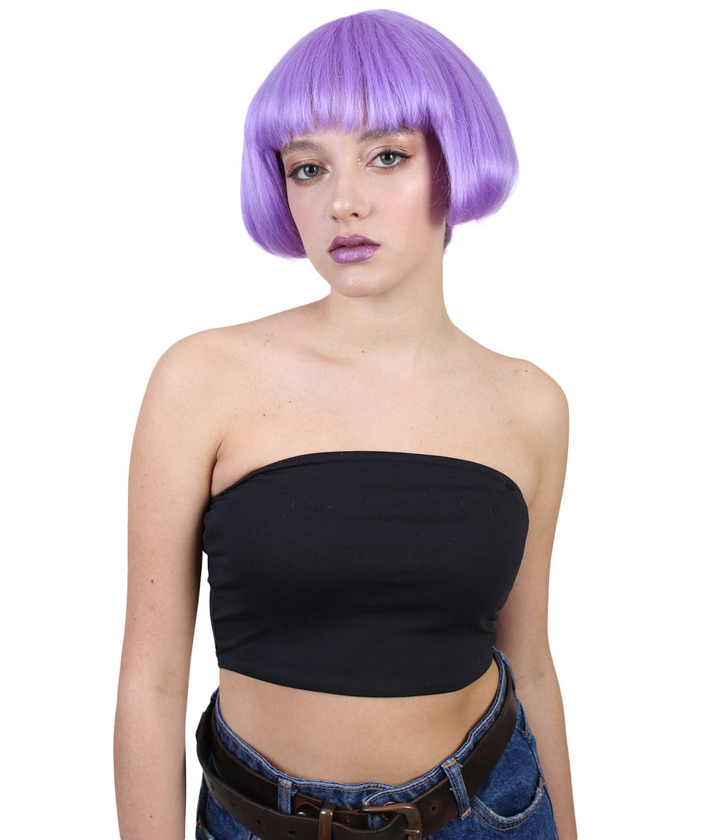 purple bob wig