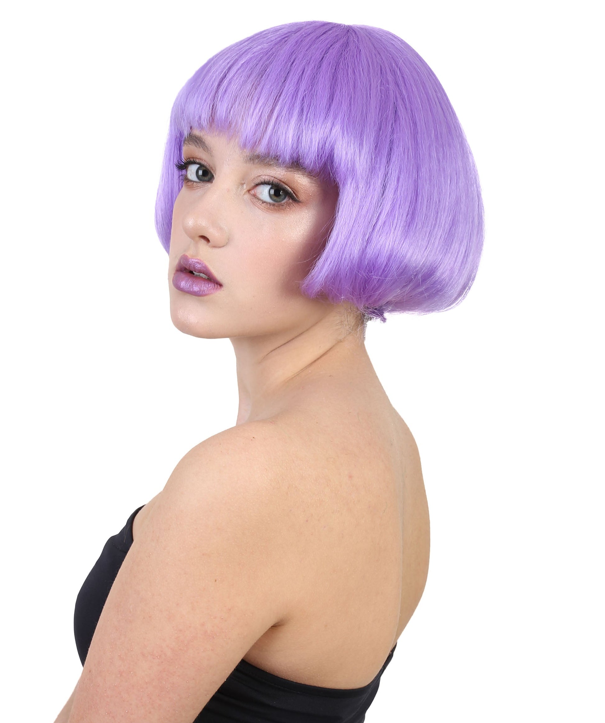 purple bob wig