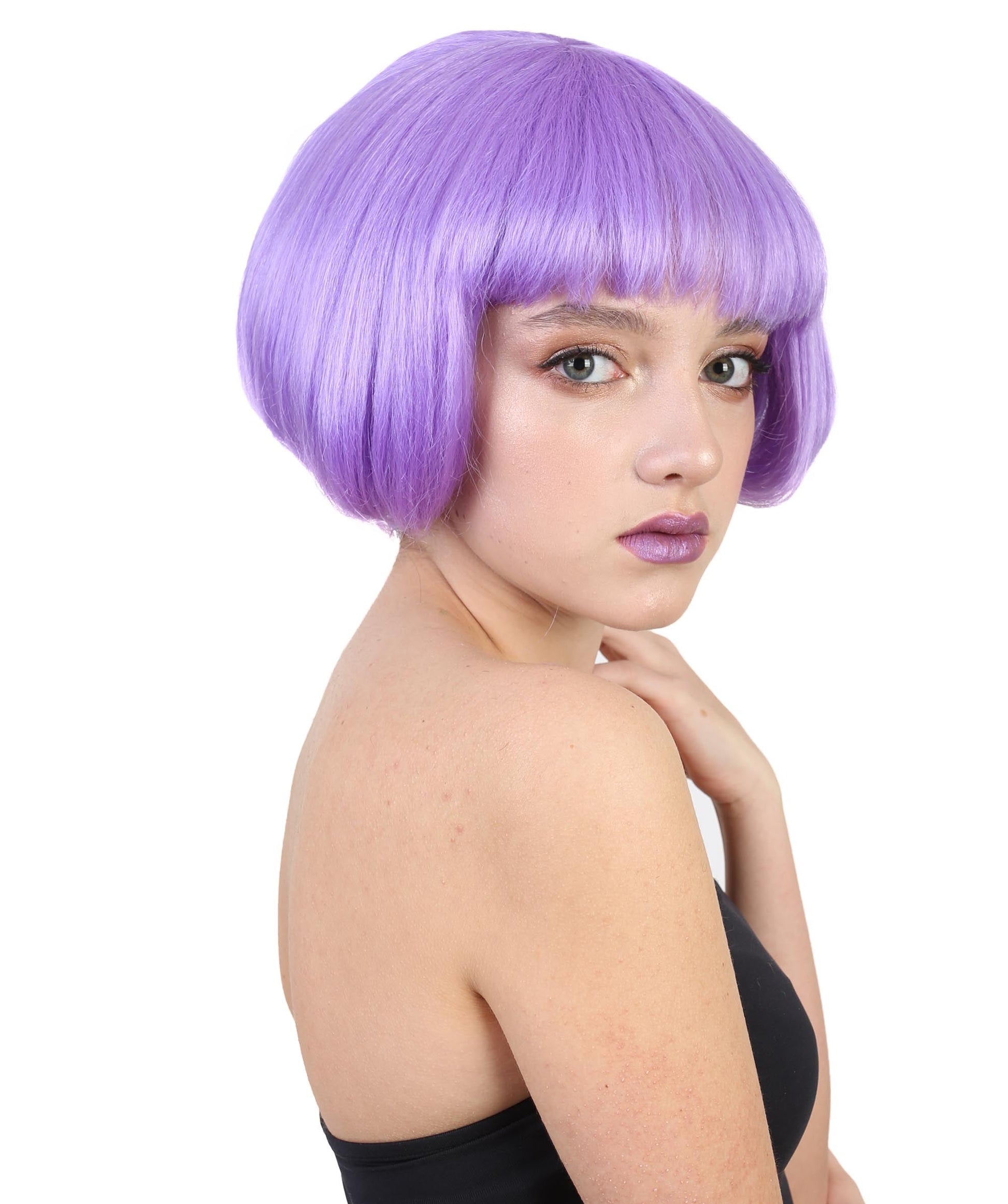 purple bob wig