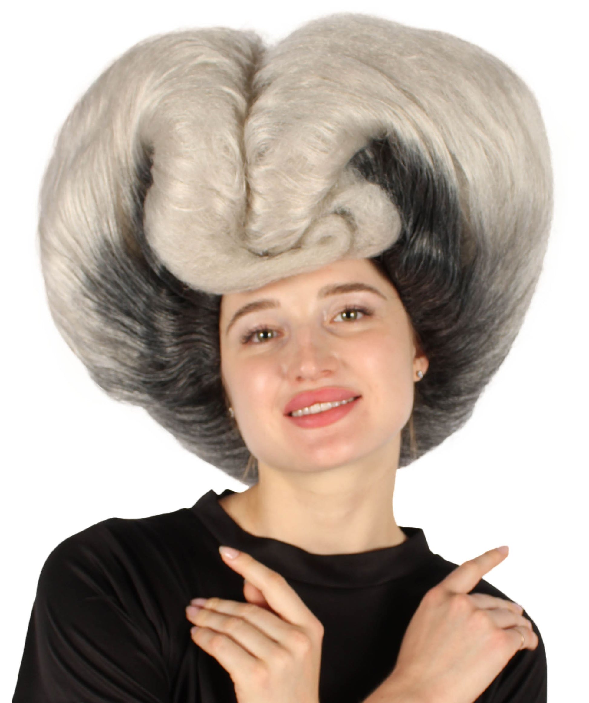 Drag Queen Grey-black Bouffant Wig