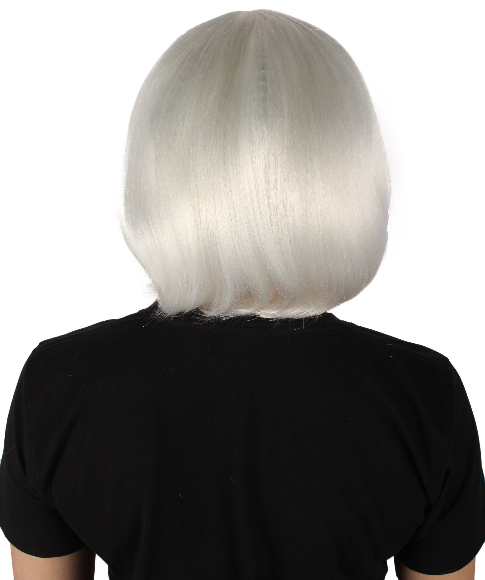 Bangs Cut White Straight Short Wig