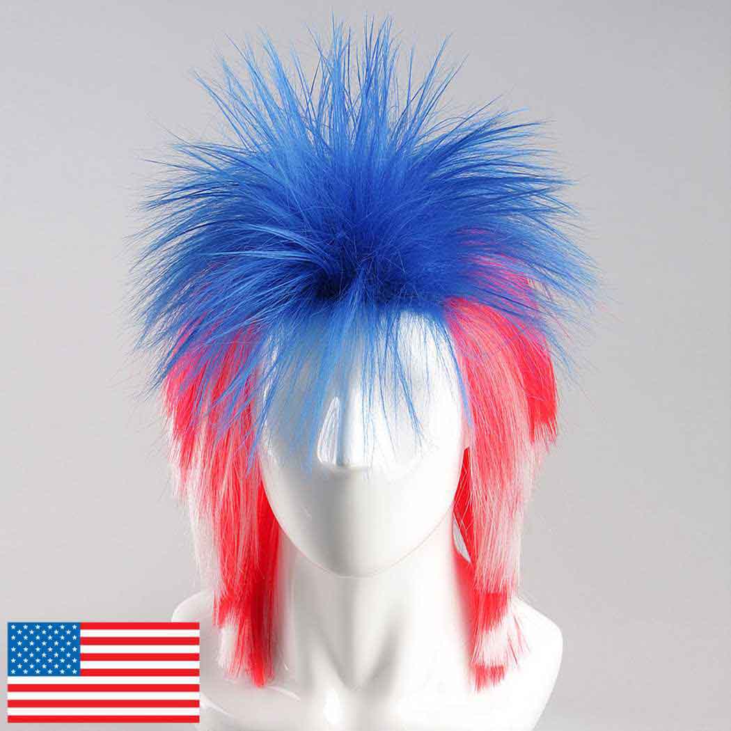 flagwigs, football wigs, fan wigs, afro wigs, mullet wigs, bob wigs, euro wigs,  premier league wigs,United States Mullet Wig
