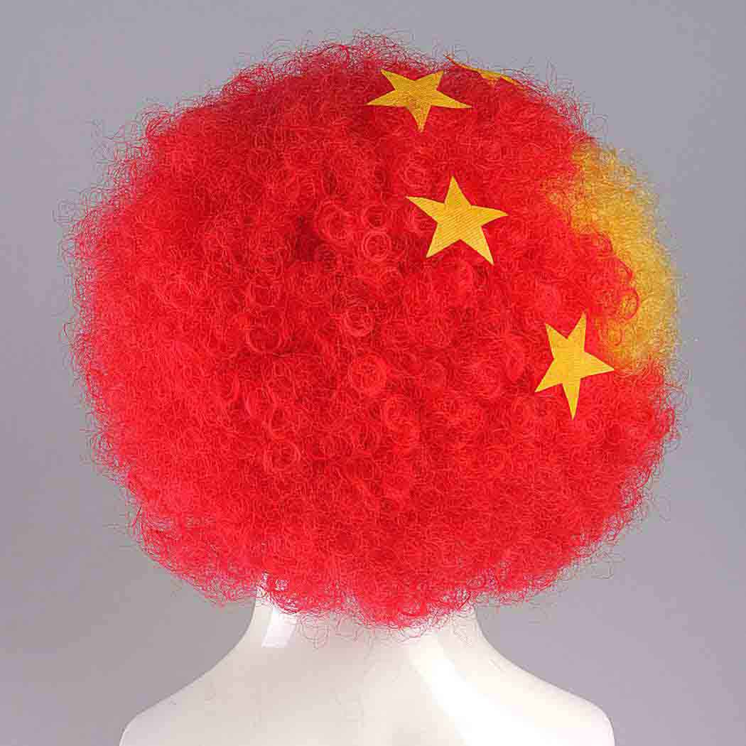 flagwigs, football wigs, fan wigs, afro wigs, mullet wigs, bob wigs, euro wigs,  premier league wigs,China Afro Wig
