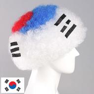 flagwigs, football wigs, fan wigs, afro wigs, mullet wigs, bob wigs, euro wigs,  premier league wigs,South Korea Afro Wig
