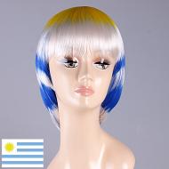 flagwigs, football wigs, fan wigs, afro wigs, mullet wigs, bob wigs, euro wigs,  premier league wigs,Uruguay Bob Wig 