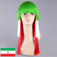 flagwigs, football wigs, fan wigs, afro wigs, mullet wigs, bob wigs, euro wigs,  premier league wigs,Iran Long Wig